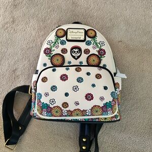 Coco Loungefly Disney Floral Backpack - Cream and Multicolor